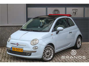 Fiat 500C 1.2 Lounge ijsblauw Airco Half leder Uniek