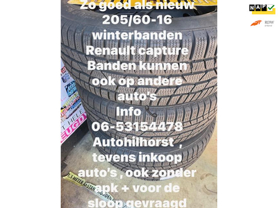 Renault Captur 0.9 LET OP!! NIEUWE WINTERBANDEN 205/60 R 16 €150,- ALLEEN VIA TEL BEREIKBAAR!!