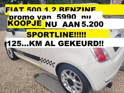FIAT 500 SPORTLINE TOPAANBIEDING!!!! 1.2 BENZINE
