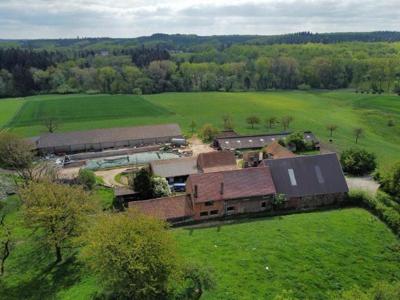 Hoeve + bijgebouw + 3 gronden + 1 weide