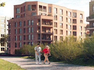 Flat met grote terrassen met uitzicht op Tour & Taxis Park